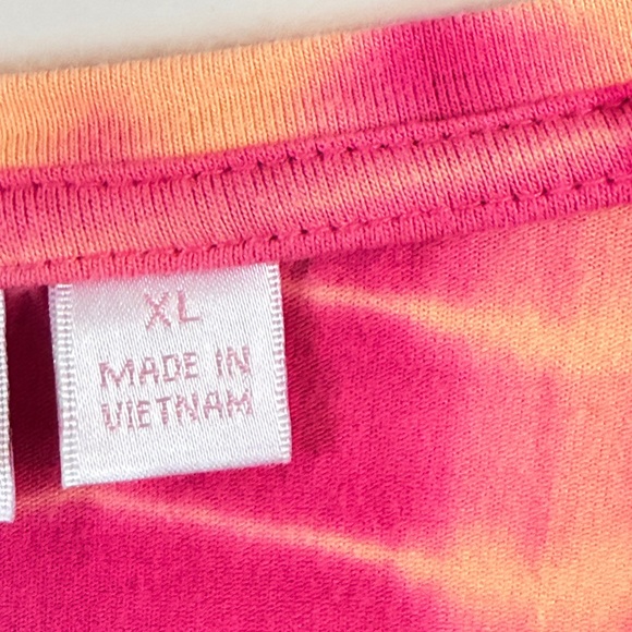 Belle by Kim Gravel Vibrant Pink and Yellow Blouse Size XL - Picture 7 of 10